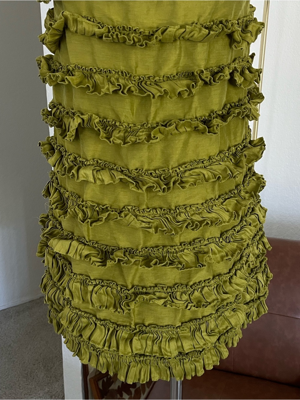Editions Sezane Princia Ruffle Tier Linen Silk Dress - Picture 7 of 9